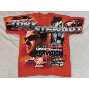 Tony Stewart 2005 Nextel Cup Champion  Mens Medium Chase SHIRT Nascar VINTAGE